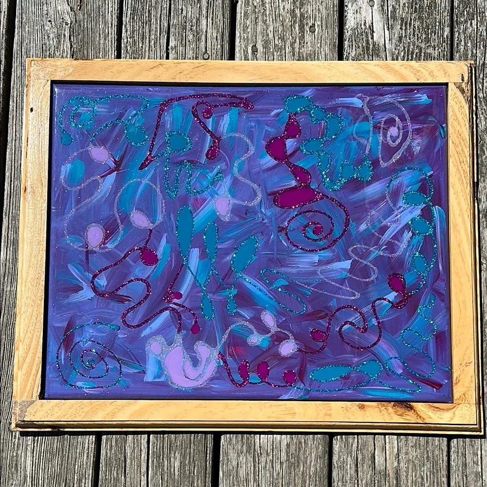 Abstract Purple and Blue Art Piece - Picture 1 of 8
